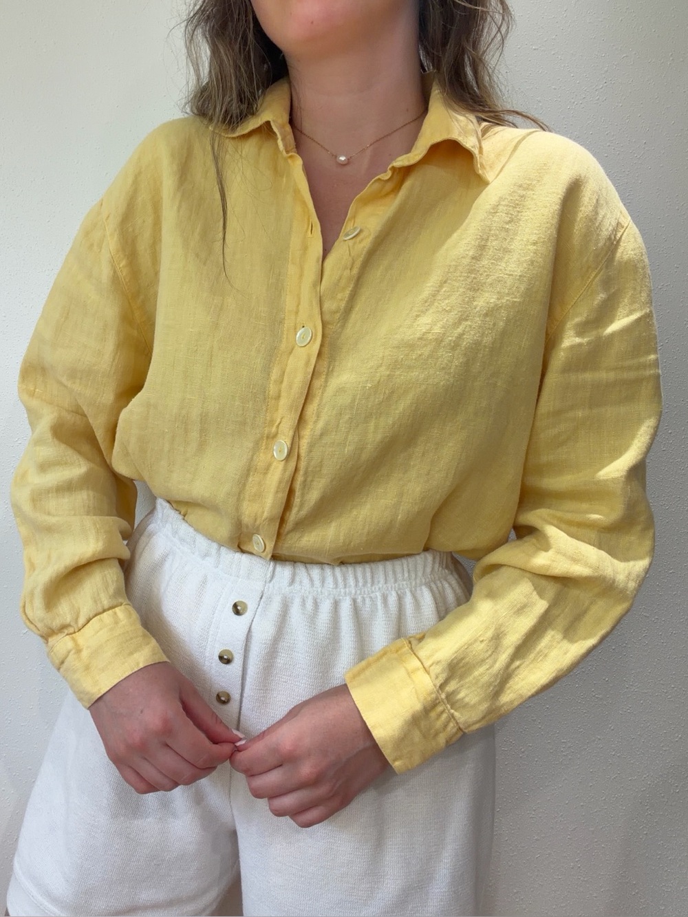 Vintage Yellow Linen Blouse
